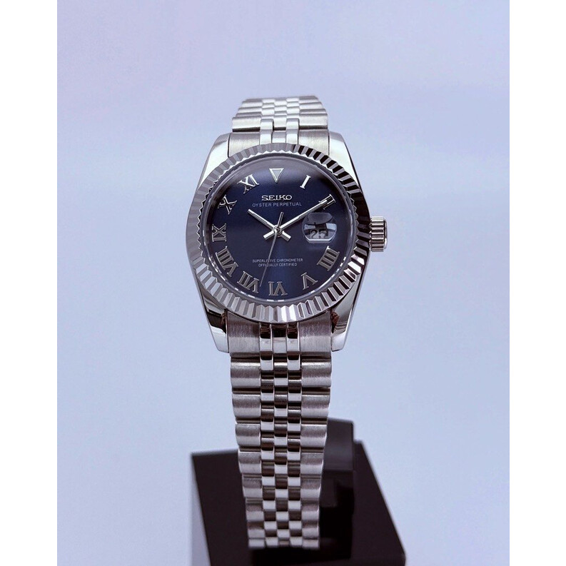 Custom Seiko Mod • Royal Blue Roman DateJust • 31mm